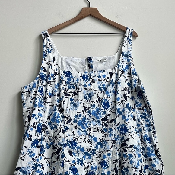 Free Assembly Cotton Sleeveless Square Neck Midi Dress 3X Floral Cottagecore - Picture 7 of 16